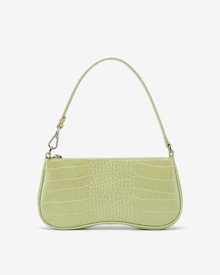 JW Pei + Eva Shoulder Bag in Sage Green Croc