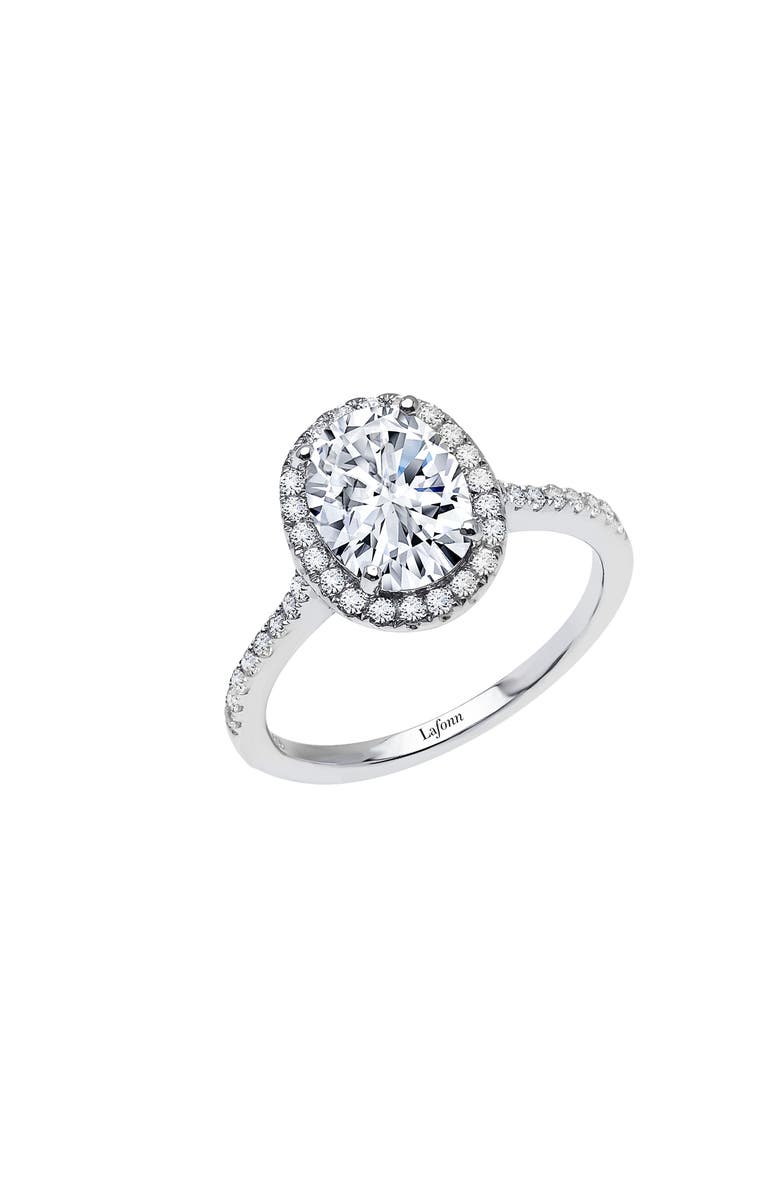 Lafonn + Oval Simulated Diamond Halo Ring