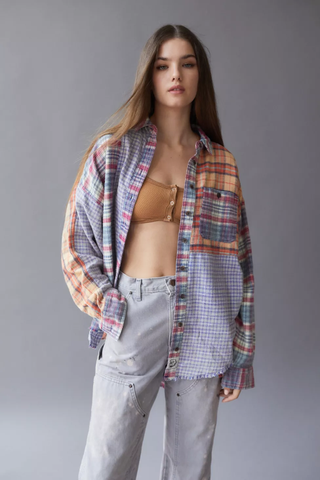 BDG + Ted Patchwork Flannel Shirt