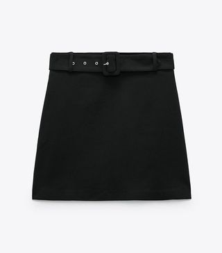 Zara + Belted Mini Skirt