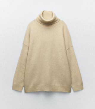 Zara + Wool Alpaca Oversized Turtleneck Sweater