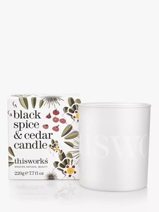 This Works + Black Spice & Cedar Scented Candle