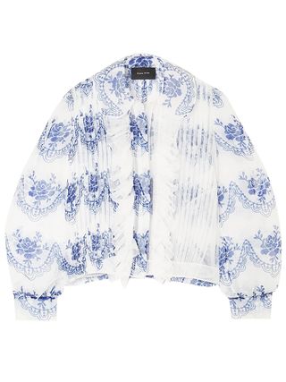 Simone Rocha + Ruffled Printed Organza Bomber Jacket