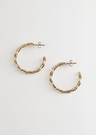 & Other Stories + Braided Open Hoop Earrings