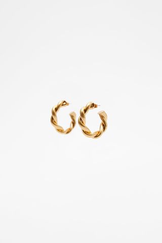 Zara + Woven Hoop Earrings