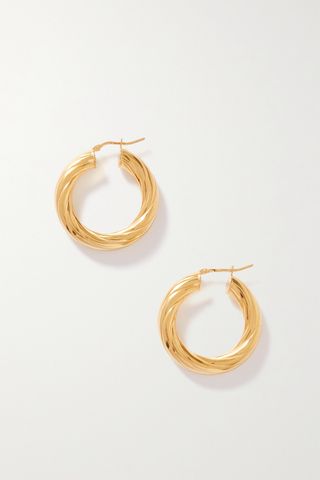 Loren Stewart + Whirlwind Gold-Plated Hoop Earrings