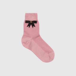 Gucci + Cotton Blend Socks With GG Bow
