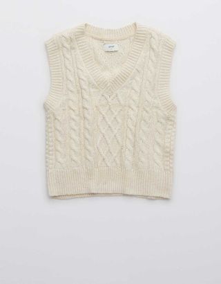Aerie + Cableknit Sweater Vest