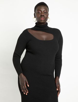Eloquii + Cutout Detail Turtleneck Sweater Dress
