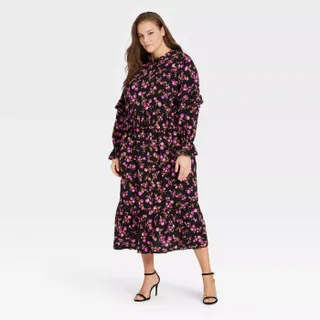 Who What Wear x Target + Puff Long Sleeve A-Line Dress