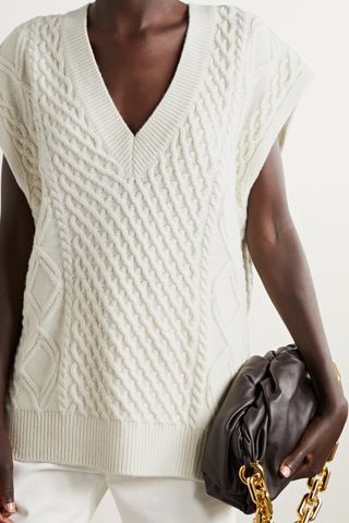 The Frankie Shop + Oversized Cable-Knit Wool Tank