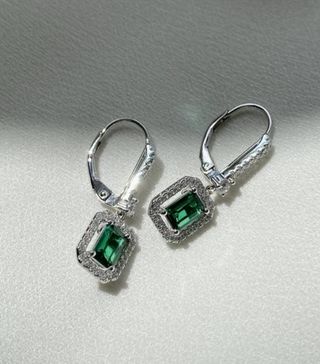 CARAT* + Moxie Emerald Green Borderset Drop Earrings