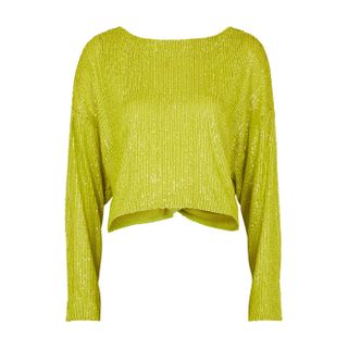 In the Mood for Love + Coco Lime Cropped Sequin Top
