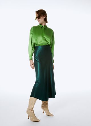 Uterque + Green Midi Skirt