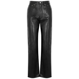 Agolde + 90's Black Recycled Leather-Blend Trousers