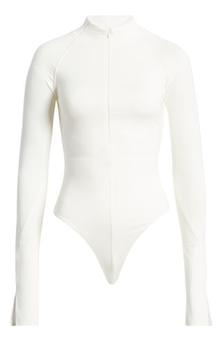 Naked Wardrobe + Long Sleeve Half Zip Bodysuit