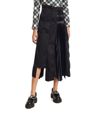 Rokh + Slashed Pleated Midi Skirt