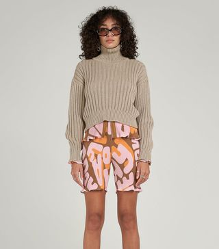 Arthur Apparel + Pleated Biker Short in Have a Grape Day
