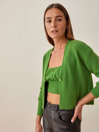 Reformation + Brody Cashmere Tank and Cardi Set