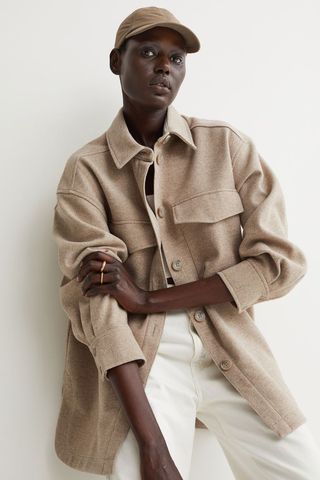 H&M + Fleece Shirt Jacket