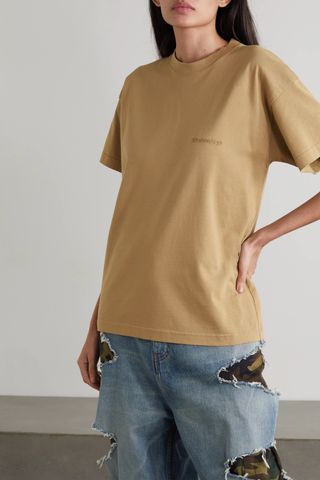 Balenciaga + Embroidered Cotton-Jersey T-Shirt