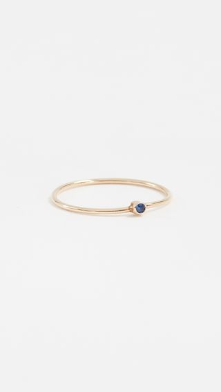 Jennifer Meyer Jewelry + 18k Gold Thin Ring With Sapphire