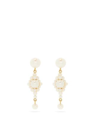 Sophie Bille Brahe + Venezia Pearl and 14kt Gold Earrings