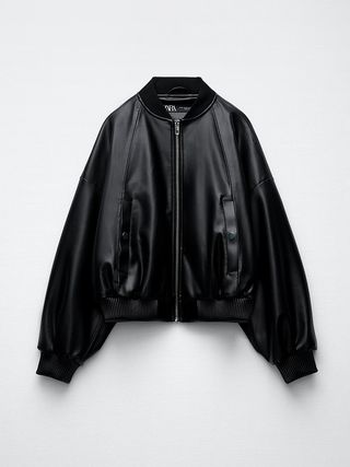 Zara + Leather-Look Bomber