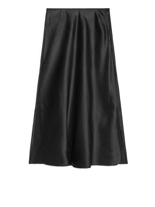 Arket + Bias-Cut Satin Skirt