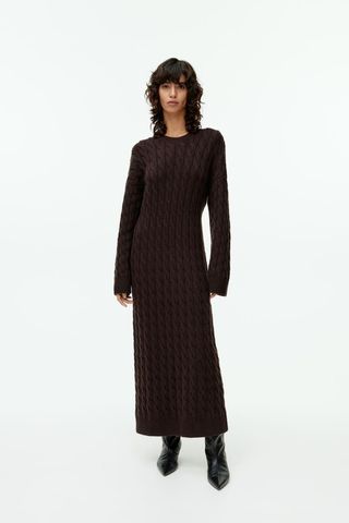 Arket + Cable-Knit Wool Dress