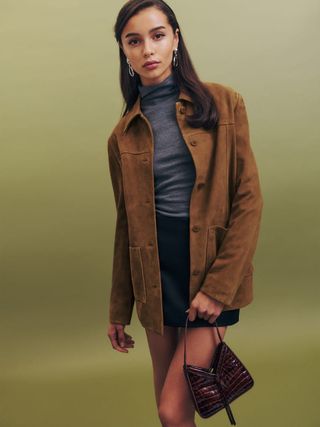 Reformation + Veda Lincoln Suede Shirt Jacket