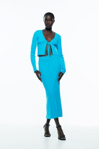 Zara + Ribbed Knit Skirt