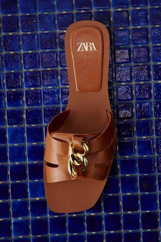 Zara + Flat Chain Sandals