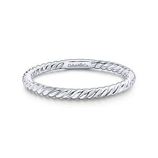 Gabriel & Co + 14K White Gold Twisted Rope Stackable Ring
