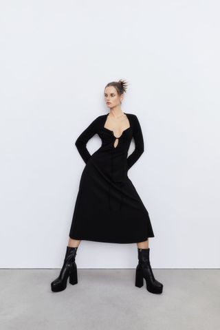 Zara + Midi Dress With Slit