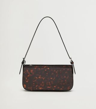 Mango + Tortoiseshell Baguette Bag