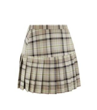 Vivienne Westwood + Pleated Tartan Wool-Twill Mini Suit Skirt