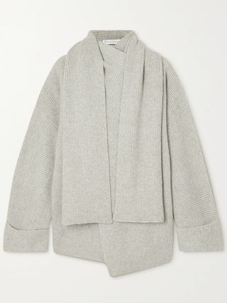 JW Anderson + Oversized Draped Ribbed Alpaca and Yak-Blend Cardigan