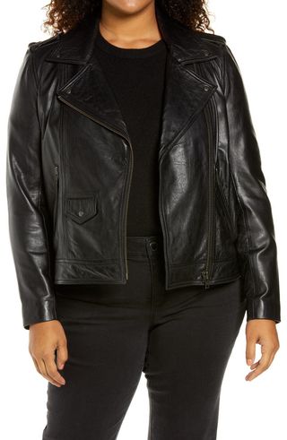 Treasure 
Bond + Leather Moto Jacket