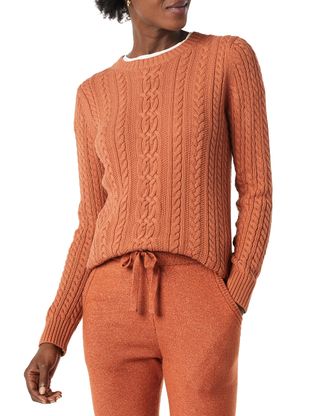 Amazon Essentials + Fisherman Cable Long-Sleeve Crewneck Sweater