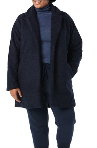 Daily Ritual + Teddy Bear Fleece Oversized-Fit Lapel Coat