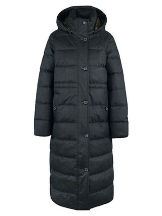 Barbour + Herring Check Quilted Long Coat