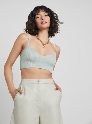 Who What Wear Collection + Noa Recycled Metallic Knit Bra Top