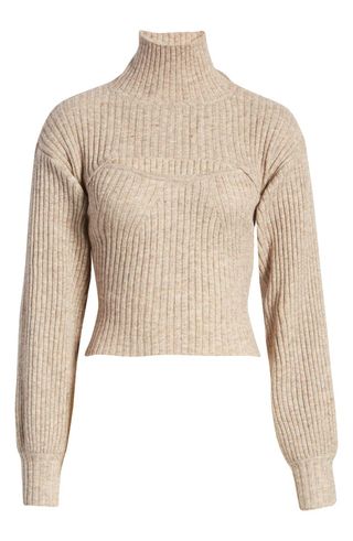 4th & Reckless + Elm Cutout Funnel Neck Sweater