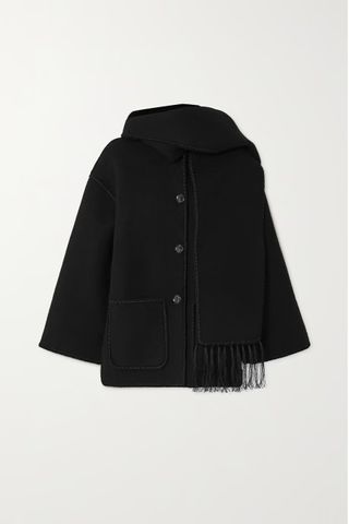 Totême + Draped Fringe Wool-Blend Jacket