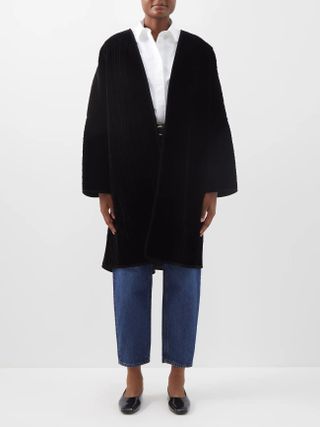 Totême + Quilted-Velvet Coat