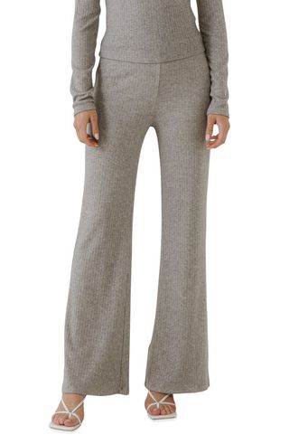 Grey Lab + Rib Knit Flare Pants