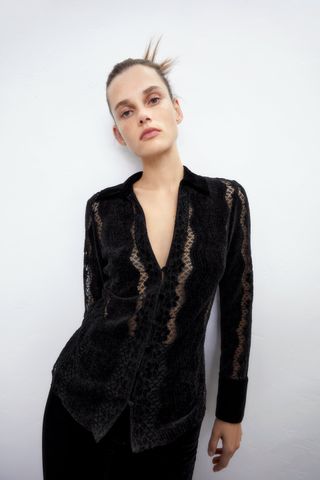 Zara + Velvet Lace Blouse