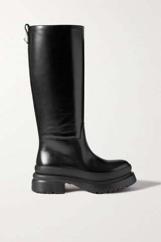 Valentino Garavani + Roman Stud Leather Knee Boots