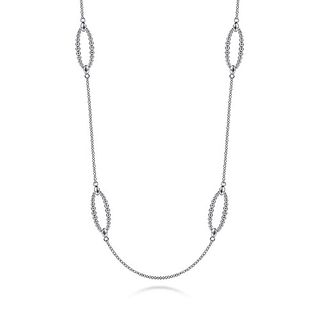 Gabriel & Co. + 32-Inch 925 Sterling Silver Station Bujukan Necklace